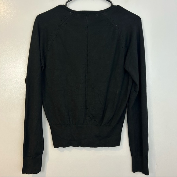 Sutton Studio Black Silk Blend Cardigan Sweater Size Medium Bloomingdales - Picture 4 of 9